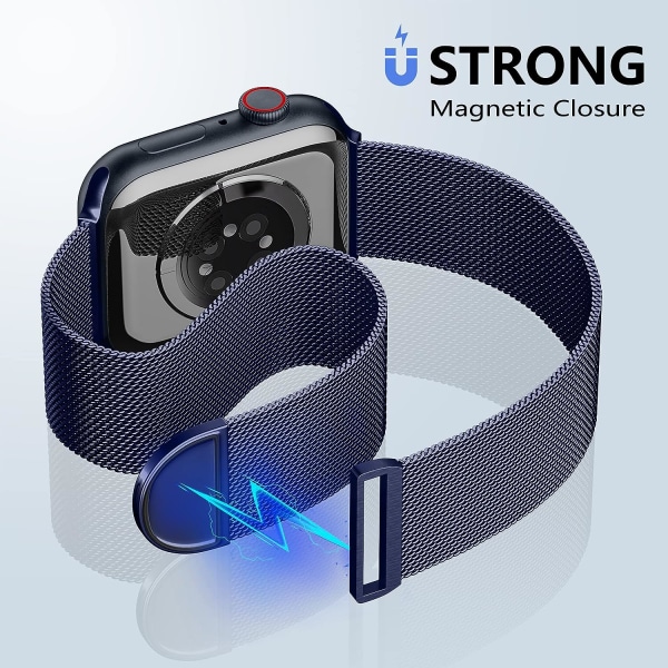 Metallband kompatibelt med Apple Watch -band 40mm 38mm 41mm Blue 42/44/45/49mm