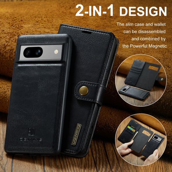 【YD】DG.MING 2-in-1 Magneettilompakko Google Pixel 8a Musta