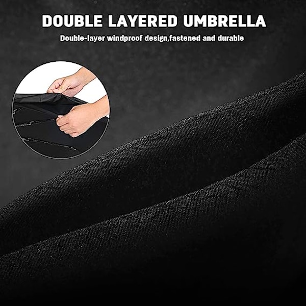 Black and red man woman automatic folding umbrella windproof bus