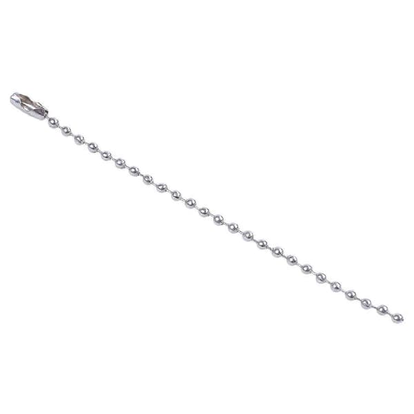 Kulekjede i rustfritt stål, 10 cm lengde, 2,4 mm, 100 stk, sølvfarget LX