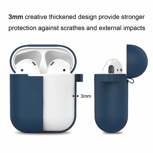 Airpods etui Silikone Ekstra slagfast Mørkeblå