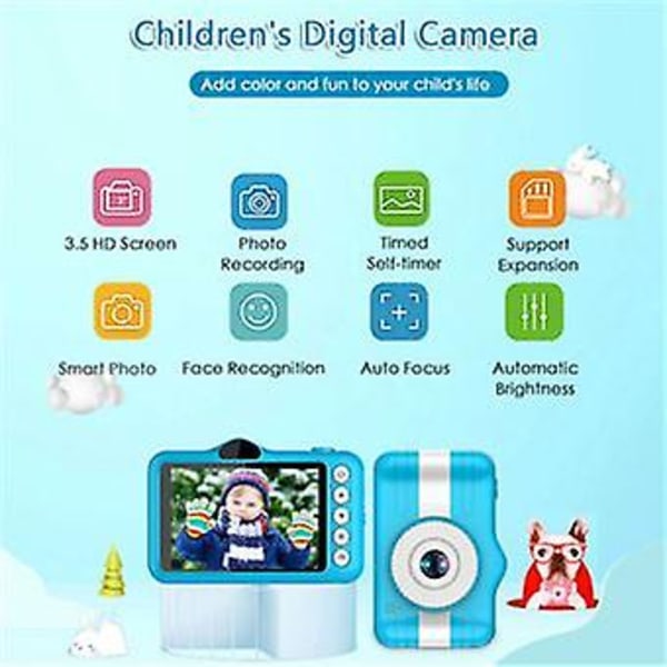 Digitalkamera för barnpresenter Kamera 3-10 år med 3,5 tumsskärm