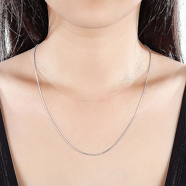 1 mm Enkelt Snake Chain Halsband i Sterling Silver