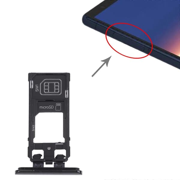 (Ny) SIM-kortfack + SIM-kortfack / Micro SD-kortfack för Sony Xperia 5 Black