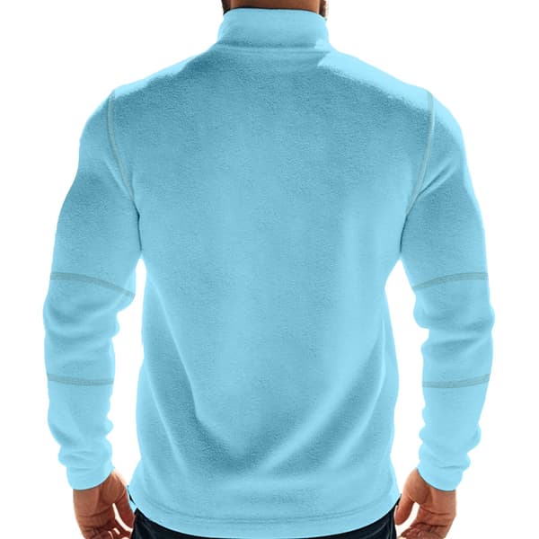 Fleeceforet Halvlynlås Trøjer til Mænd Mock Neck Pullover Sweater Blå Blue S