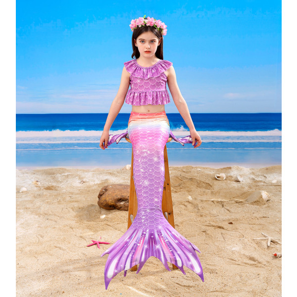 Barn Mermaid Tail Baddräkt Flickor Baddräkt Byxor Badkläder E 150