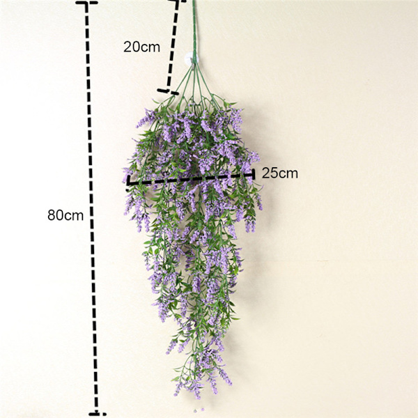 Simulerad Växt Konstgjord Blomma Vinranka Grön Växt Väggblad Dekoration Ny Lavendel Vägghängande Blomdekoration Grossist Rosa