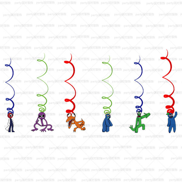 Rainbow Friends -juhlatarvikkeet Large row of plugs