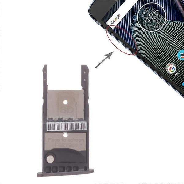 (Ny) SIM-kortfack + Micro SD-kortfack för Motorola Moto G5 Plus Black