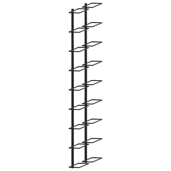 【YD】vidaXL Vægmonterede vinstativer til 18 flasker 2 stk. sort jern Black Svart