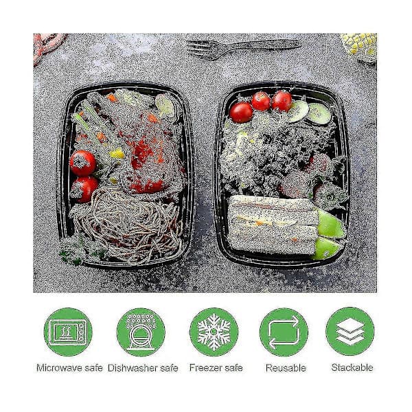 【YD】50-pack Reusable Plastic Lunch Boxes, Bento Box Food Storage, Meal Prep