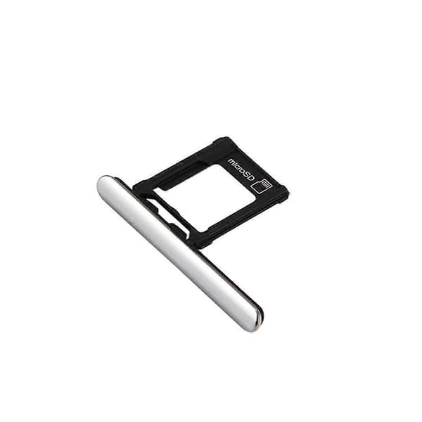 (Ny) Micro SD-kortfack + dammplugg för kortplats för Sony Xperia XZ Premium Silver