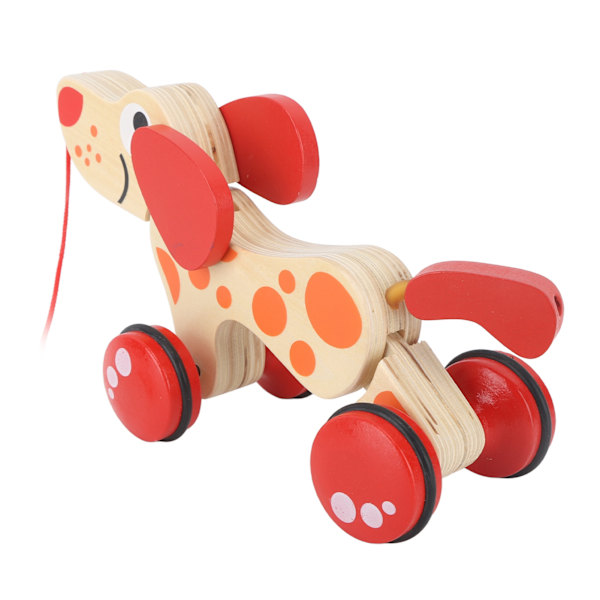 Push Pull Toy Pull Walk Along Pull Trä Hund Hund Walk En lång valp Trä Pull Toy för promenader småbarn Hundstil