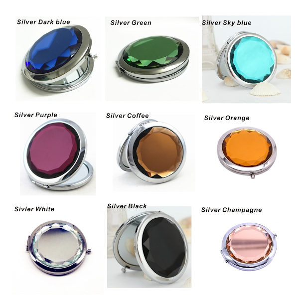 Crystal Makeup Mirror Guld Silver Mirror Silver Champagne Silver Champagne