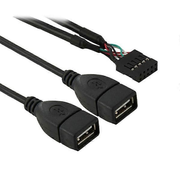 (Ny) 10-pinners hovedkort hunn-header til 2 USB 2.0 hunn-adapterkabel, lengde: 50 cm Not Specified