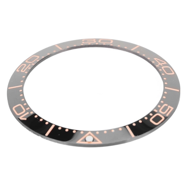 Keramisk Klockring - 38mm Professionell Bezel Insats Ersättningsdel för Urmakare med Svart Bas och Roséguldsiffror