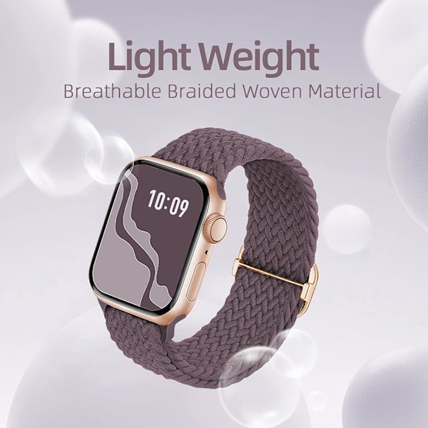 Flätad Stretchy Solo Loop kompatibel för Apple Watch Band 4pcs 2 38/40/41mm