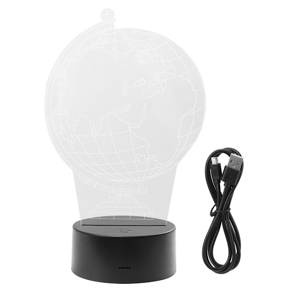 Mini Globusformet LED Nattelys - 7 Farger Visuell Optisk Lampe for Hjemmedekorasjon og Gave