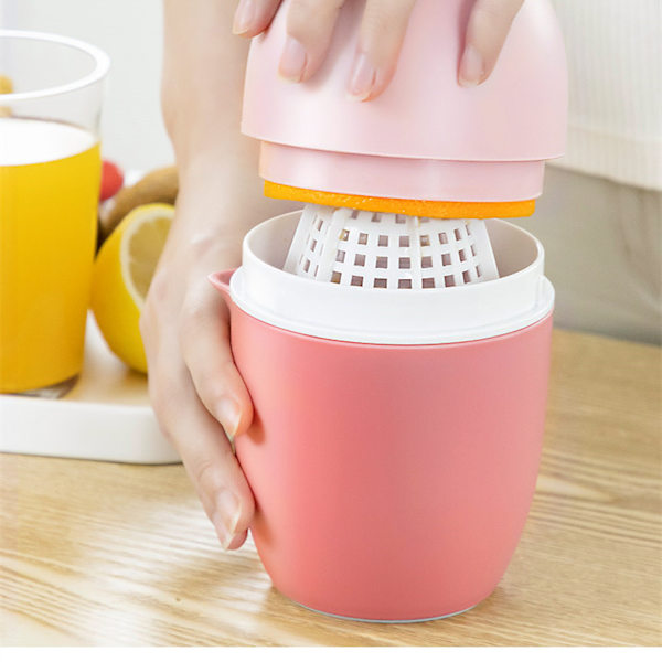 Juicer Squeezer Hand Juicer med sil och behållare pink
