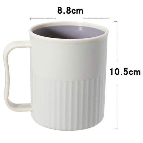 4 stk. plastikkopper BPA-fri te kaffekopper med håndtag White