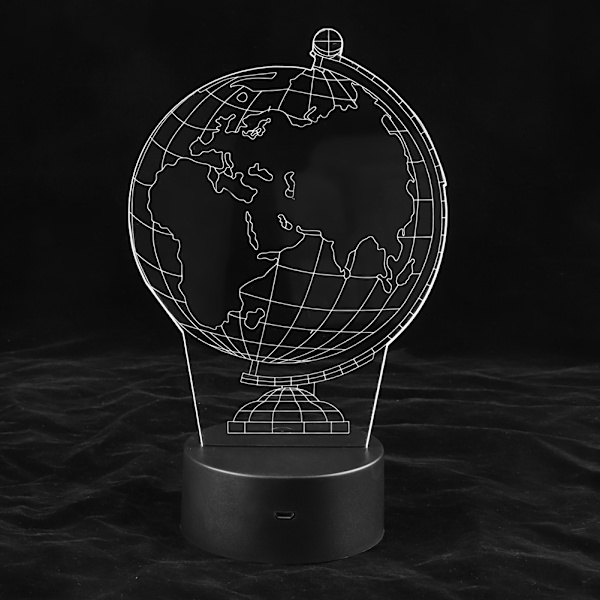 Mini Globusformet LED Nattelys - 7 Farger Visuell Optisk Lampe for Hjemmedekorasjon og Gave