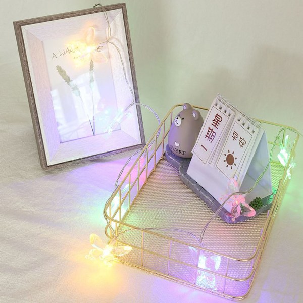 1,2 m / 3,9 ft 10 LED Butterfly Fairy String Lights - Farverige Hjem & Have Juledekoration