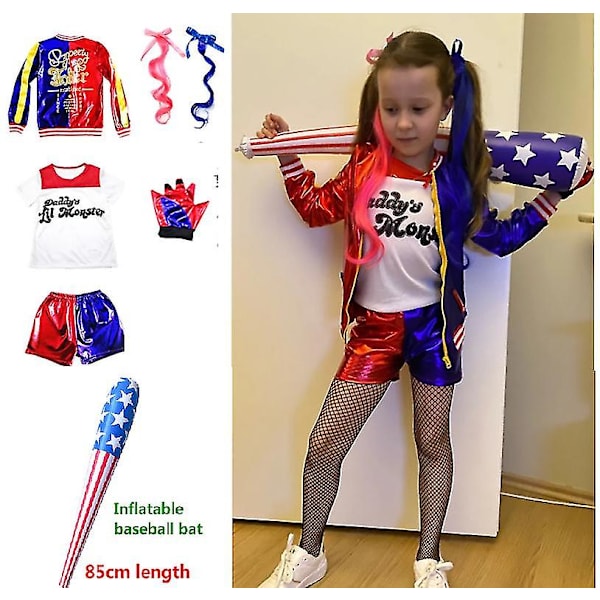 Harley Quinn Kids Cosplay Kostumer Monsterjakke L