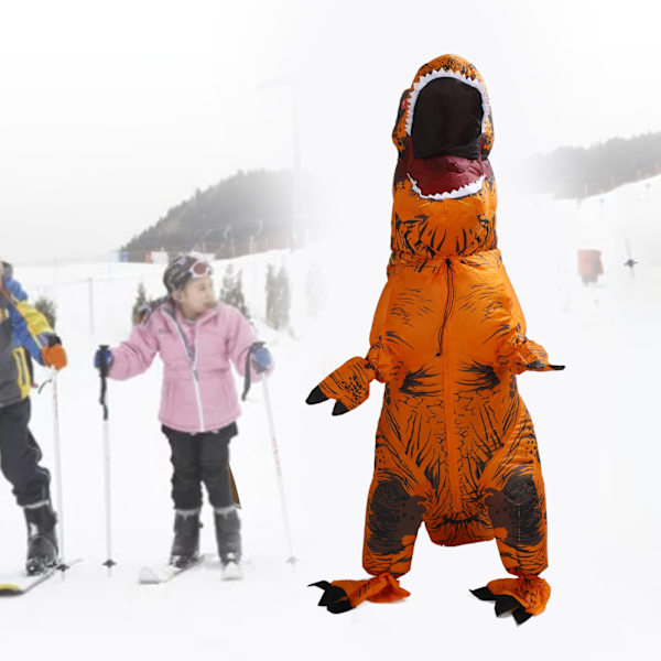 Dinosaur-asu T Rex puhallettava dinosauruksen räjäytysasu halloween Cosplay-bileisiin joululapsille 120-140cm ruskea Brown Kid 120‑140cm