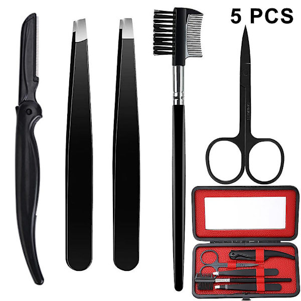 5 i 1 Professionell Grooming Set Eyebrow Kit Pincett Ögonbryn