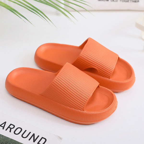 Lätta tofflor Comfort Casual tofflor med öppen tå plattform strandsandaler Orange 38-39