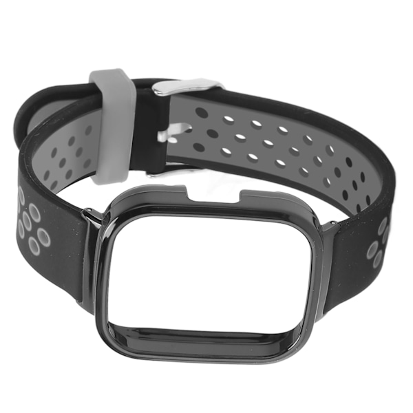 2 i 1 Udskiftningsrem til Redmi Watch 3 - Hurtigudløsning Blød Silikone Svedtæt Smartwatch Armbånd i Sort Grå