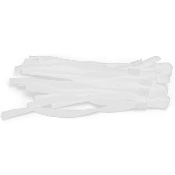 200 stk elastiske bånd justerbar spenne elastisk ørestropp tau snor for sying White Cylindrical