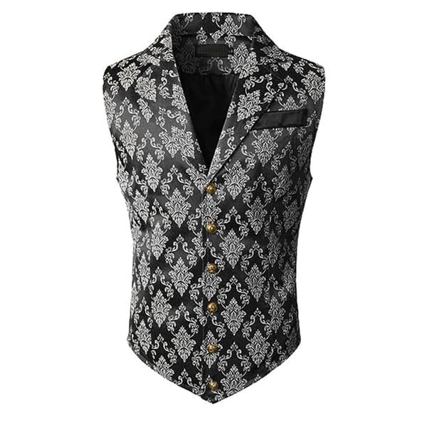 Herrevest i viktoriansk stil, steampunk, gotisk Black Black L