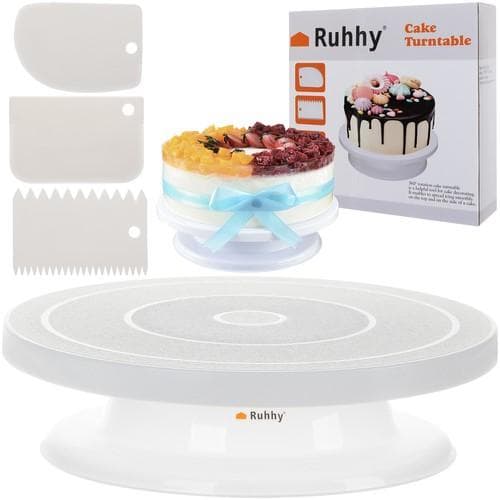 【YD】Roterende kagefad - Drejebakke til kage - Bakke White Vit