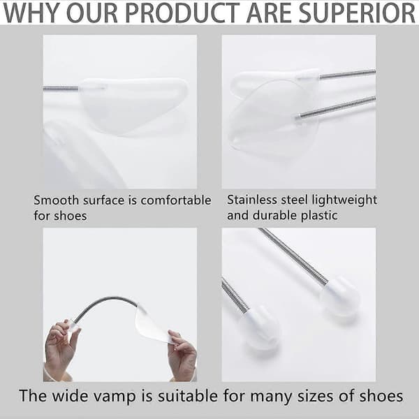 【YD】10 Pairs Plastic Shoe Trees for Men (White) (LGL)