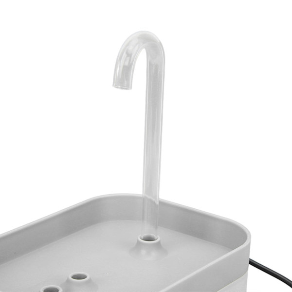1,5L kattvattenfontän Tyst automatiskt cirkulationsflöde Vattentät dricksfontän för husdjur med armbågsmunstycke Transparent Vit Transparent White 1.5L