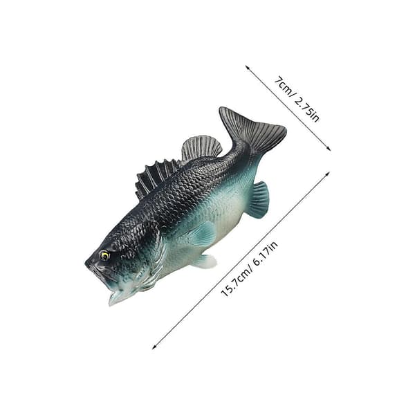 2 stk. basfiskmodel, stor mund basmodel, falsk fisk, simuleret dyrefiskmodel