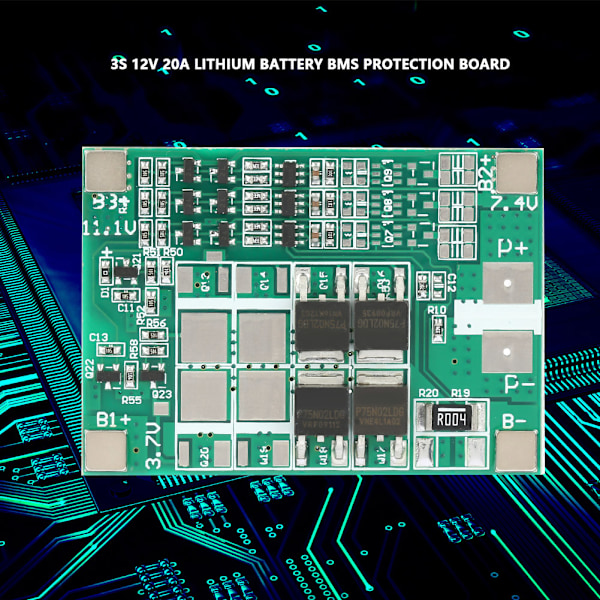 12V 20A litiumbatteriskyddskort med precision BMS PCB - 3S-konfiguration