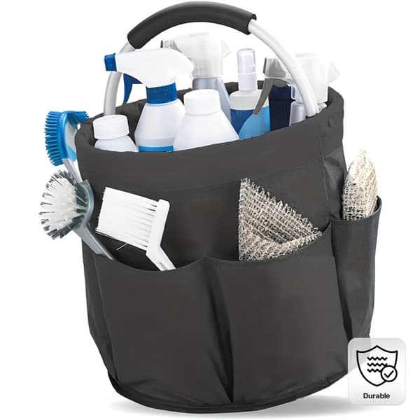 【YD】Foldable Lightweight Storage Basket Open Top Multifunctional Bucket with Handle for Picnic Beach Laundry Apricot Gray