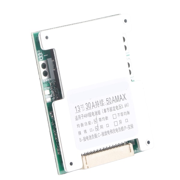 Litiumakun latauksen suojalevy 13S 30A BMS PCB tasapainolatauksella sinisenä ja punaisena
