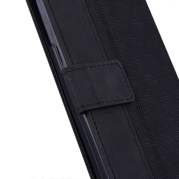 Til Honor X7 Geometrisk præget lædertelefoncover Black