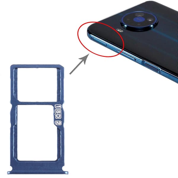 (Ny) För Nokia 8.3 KOMPATIBEL SIM + SIM / Micro SD-kortfack Blue