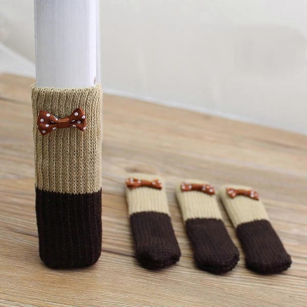 12 st stolsbensstrumpor, stickad rosettdesign möbelbordsgolvskydd (3 olika stilar)