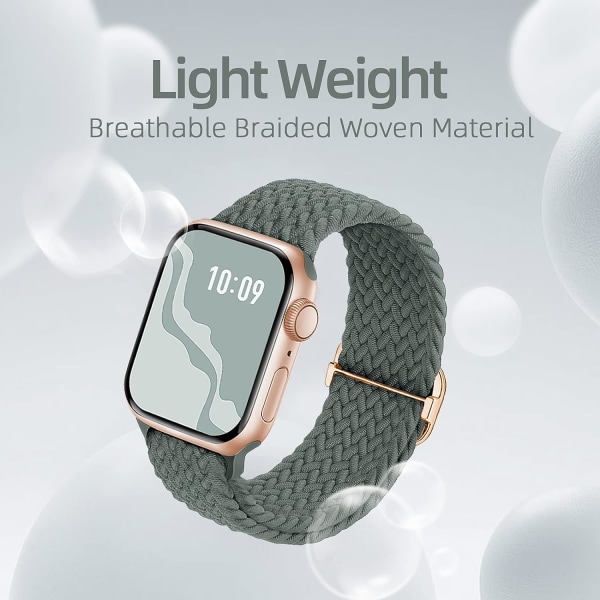 Flätad Stretchy Solo Loop kompatibel för Apple Watch Band 4pcs 1 38/40/41mm