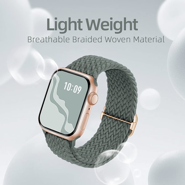 Flätad Stretchy Solo Loop kompatibel för Apple Watch Band 4pcs 1 42/44/45/49mm