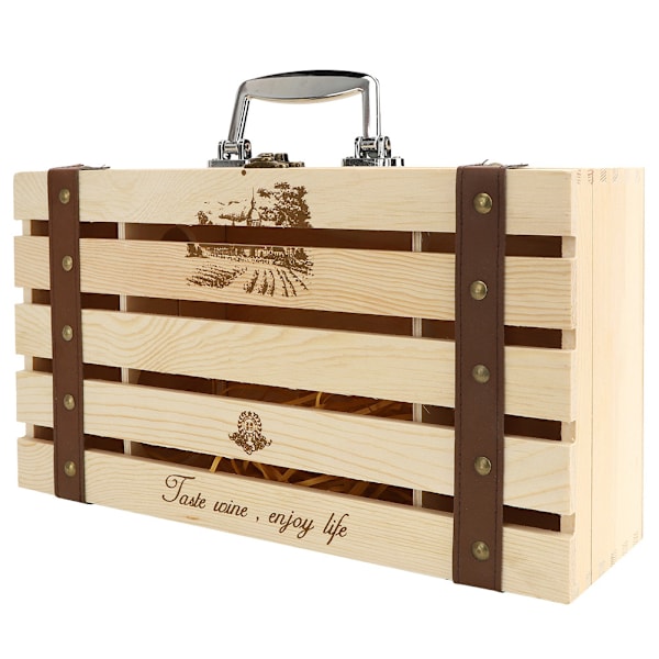 Elegant Hulten Trevinboks for To Flasker Rødvin - Slank Rett Bar Design