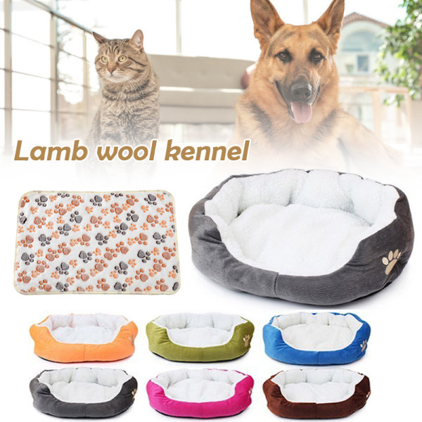 Hundeseng Vaskbare varme runde hundesenger for valper og kattunger Blue