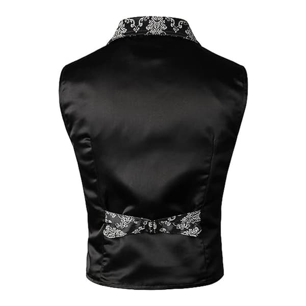 Herrevest i victoriansk stil, steampunk, gotisk sort Black L