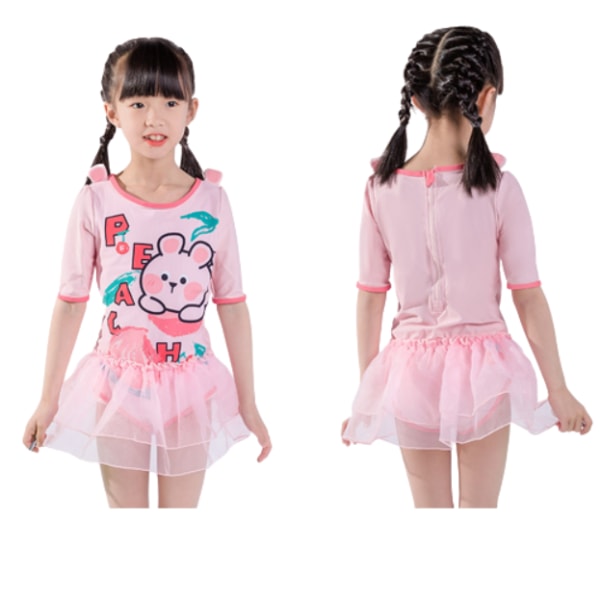 Piger One Piece Cartoon Quick Dry Badedragt Pink bunny 120