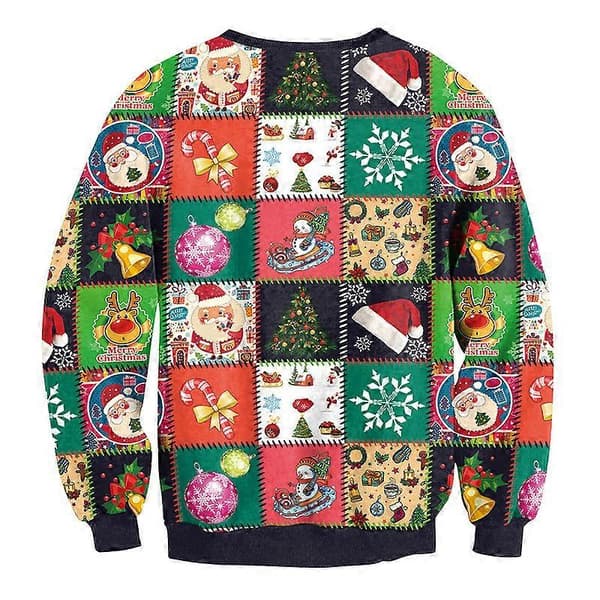 Mænds/kvinders grimmeste julesweater 3D unik sjov grafisk pullover-skjorte SWYS017 XL
